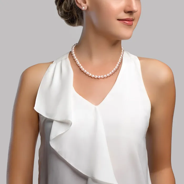 spt Necklaces 7075mm Freshwater Pearl Necklace Earrings