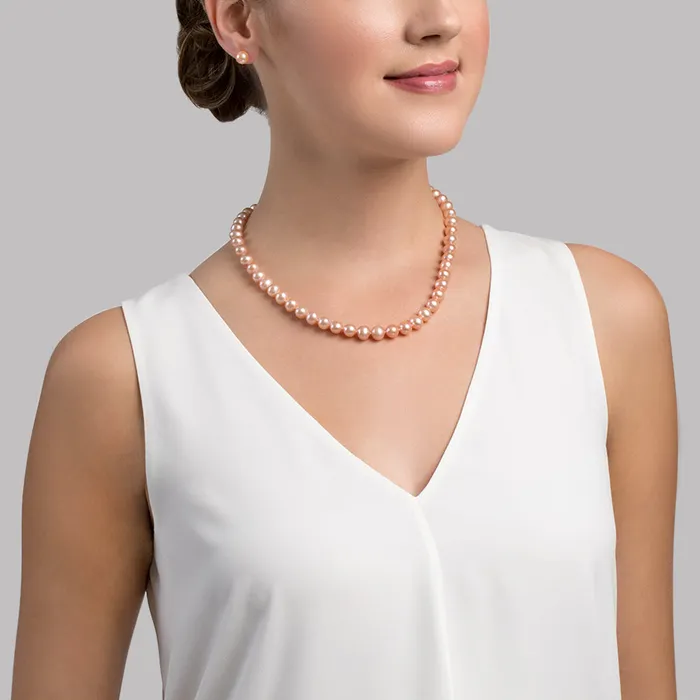 SPT Necklaces 8085mm Peach Freshwater Pearl Necklace AAAA Quality