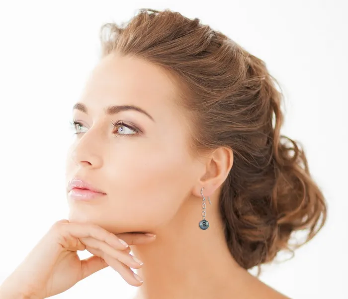 spt Tahitian South Sea Round Pearl Dangling Tincup Earrings Earrings