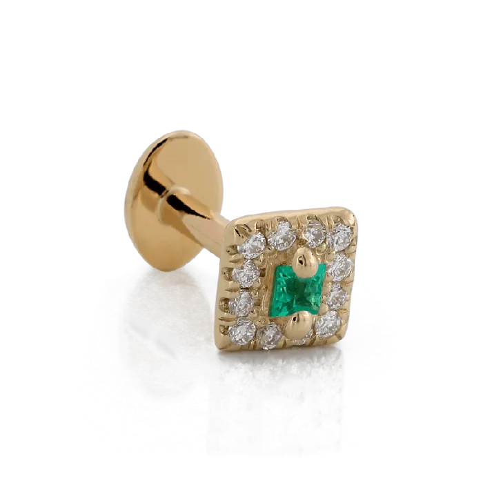 Square with Colored Gemstone Emerald Suzanne Kalan Necklaces