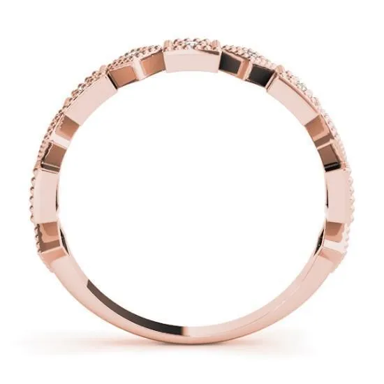 Stackables 12 Eternity TriTone Gold Rotating Milgrain Square Bezels 3Band Set Selectables Fire Brilliance Rings