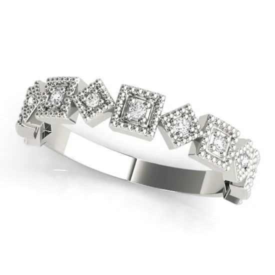 Stackables 12 Eternity TriTone Gold Rotating Milgrain Square Bezels 3Band Set Selectables Fire Brilliance Rings