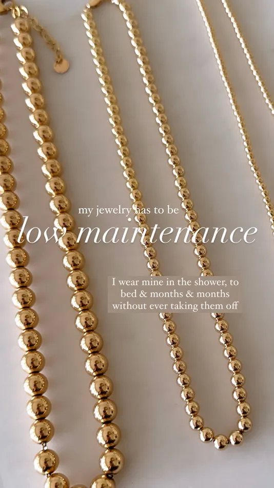Stylin By Aylin Necklaces 8MM BEADED NECKLACE GOLD