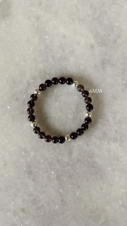 Stylin By Aylin SMOKEY QUARTZ BEADED BRACELETS STERLING SILVER Rings