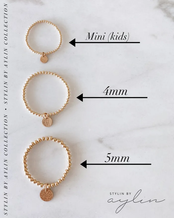 Stylin By Aylin THE HAMMERED COIN BEADED BRACELET GOLD Bracelets