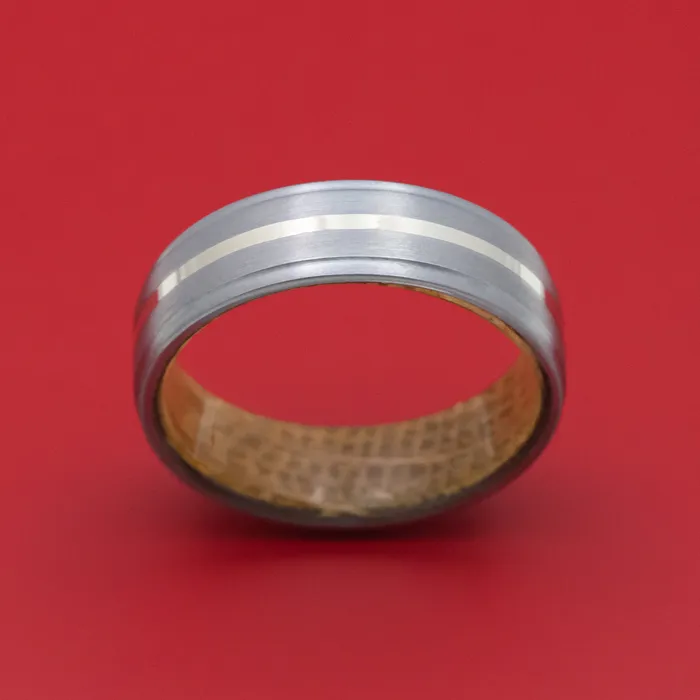 Tantalum and Gold Ring with Wood Sleeve Custom Made Band Lashbrook Rings Tantalum and Gold Ring with Wood Sleeve Custom Made Band Lashbrook Rings