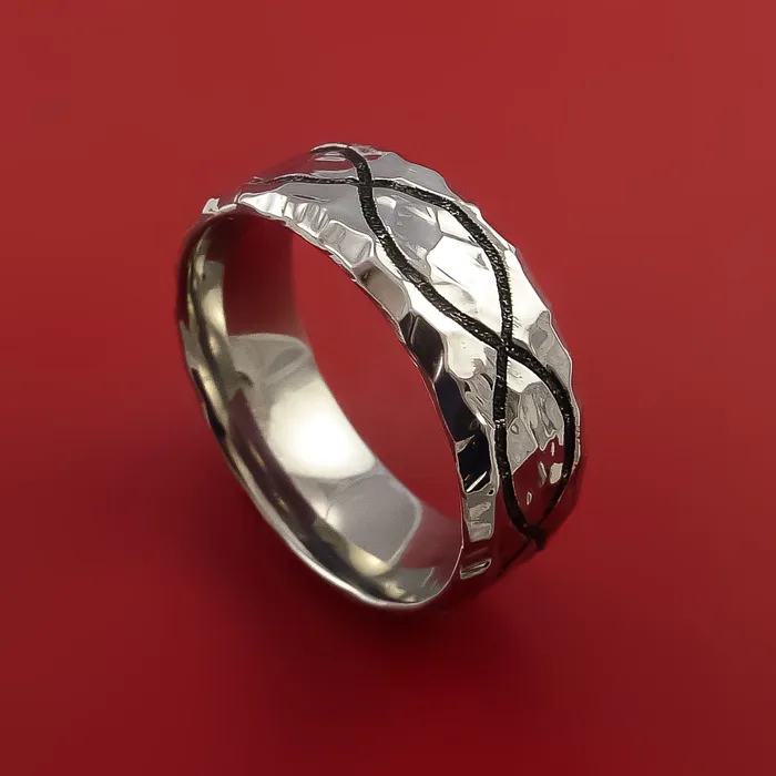 Titanium Ring with Infinity Milled Celtic Design and Cerakote Inlays Custom Made Band Lashbrook Rings Titanium Ring with Infinity Milled Celtic Design and Cerakote Inlays Custom Made Band Lashbrook Rings