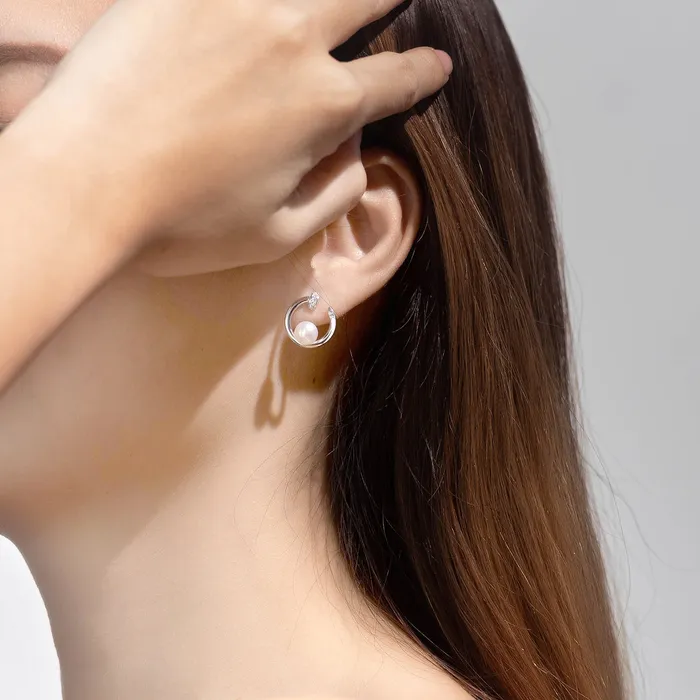 Top Grade Freshwater Pearl Earrings WE00520 Pearly Lustre Earrings