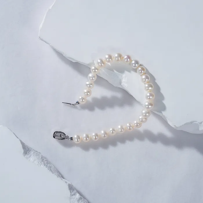 Top Grade White Freshwater Pearl Bracelet WB00240 Pearly Lustre Bracelets