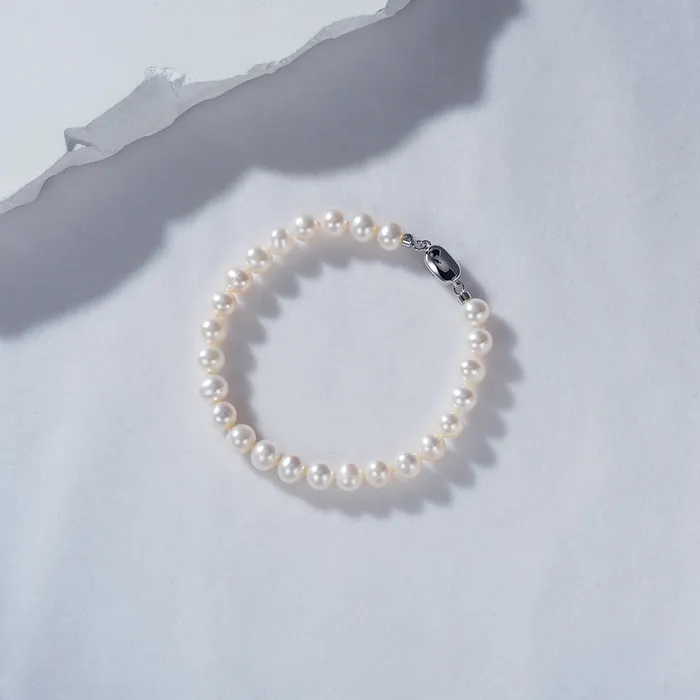 Top Grade White Freshwater Pearl Bracelet WB00240 Pearly Lustre Bracelets