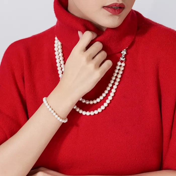 Top Grade White Freshwater Pearl Bracelet WB00240 Pearly Lustre Bracelets