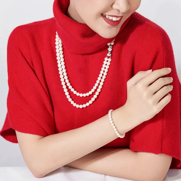 Top Grade White Freshwater Pearl Bracelet WB00240 Pearly Lustre Bracelets