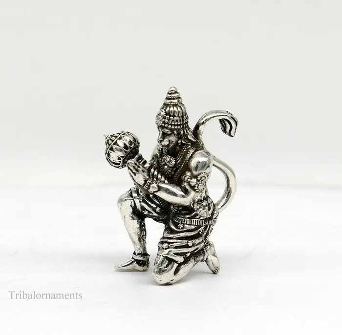 TRIBAL ORNAMENTS 925 silver handmade Lord hanuman 15 statue best puja or gifting god hanuman statue sculpture home temple puja art utensils art124 Rings