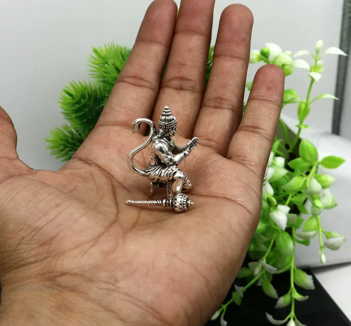 TRIBAL ORNAMENTS 925 silver handmade Lord hanuman 15 statue best puja or gifting god hanuman statue sculpture home temple puja art utensils art124 Rings