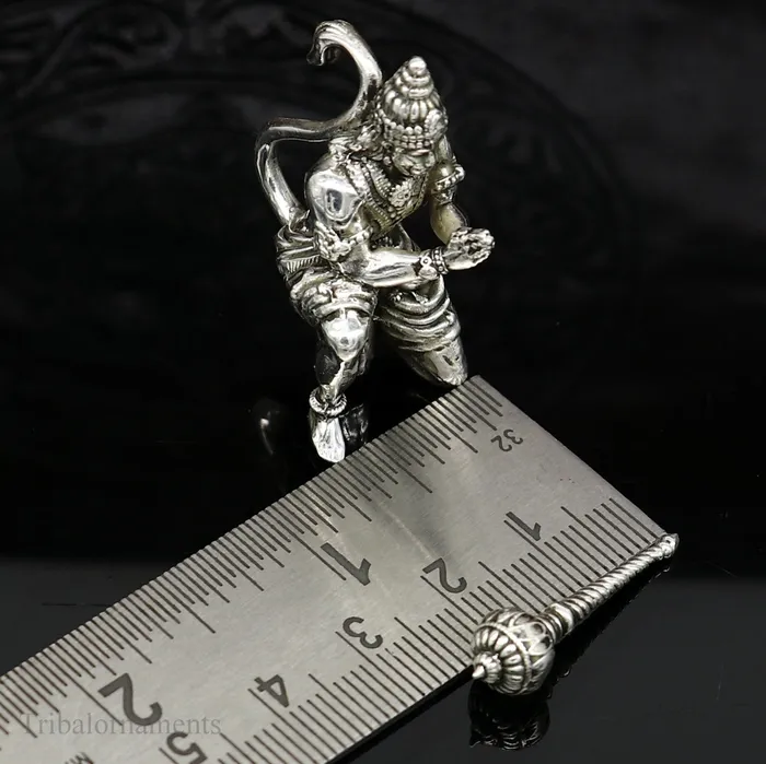 TRIBAL ORNAMENTS 925 silver handmade Lord hanuman 15 statue best puja or gifting god hanuman statue sculpture home temple puja art utensils art124 Rings