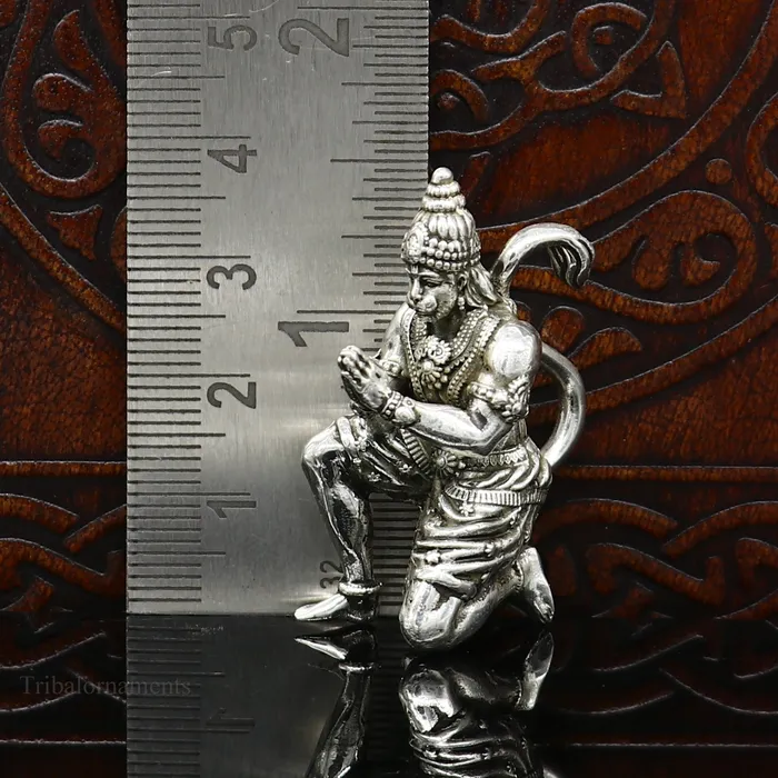 TRIBAL ORNAMENTS 925 silver handmade Lord hanuman 15 statue best puja or gifting god hanuman statue sculpture home temple puja art utensils art124 Rings