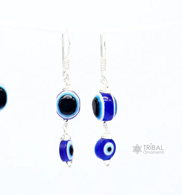 TRIBAL ORNAMENTS 925 Sterling silver evil eye handmade hoops earring amazing customized drop dangle evil eyes jewelry for girls s1163 Earrings TRIBAL ORNAMENTS 925 Sterling silver evil eye handmade hoops earring amazing customized drop dangle evil eyes jewelry for girls s1163 Earrings