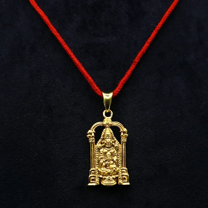 TRIBAL ORNAMENTS 925 sterling silver gold polished divine Hindu idol Tirupati Balaji with goddess Laxmi Pendant Krishna pendant gifting jewelry nsp593 Necklaces