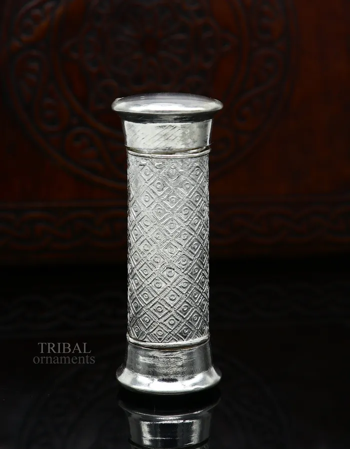 TRIBAL ORNAMENTS 925 Sterling silver handmade 2 sided Tobacco box storage box silver utensils silver box personal box mens accessories su650 Rings