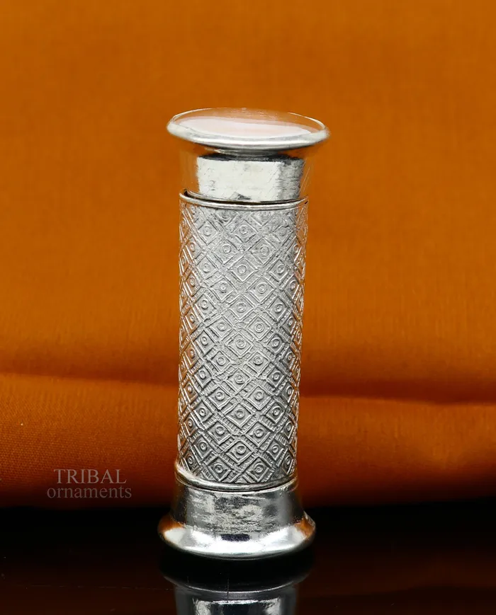 TRIBAL ORNAMENTS 925 Sterling silver handmade 2 sided Tobacco box storage box silver utensils silver box personal box mens accessories su650 Rings