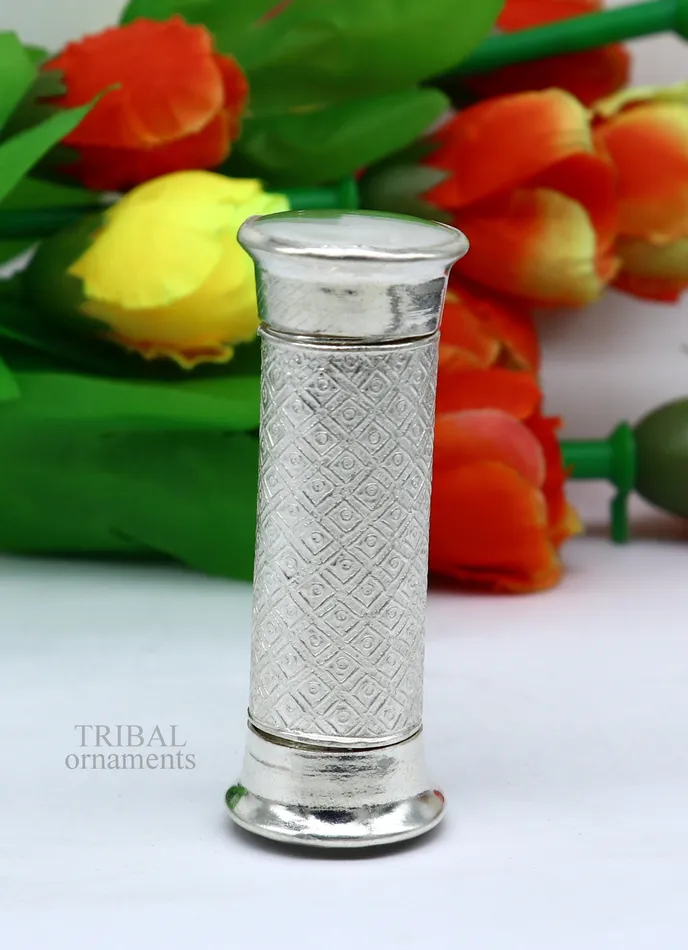 TRIBAL ORNAMENTS 925 Sterling silver handmade 2 sided Tobacco box storage box silver utensils silver box personal box mens accessories su650 Rings