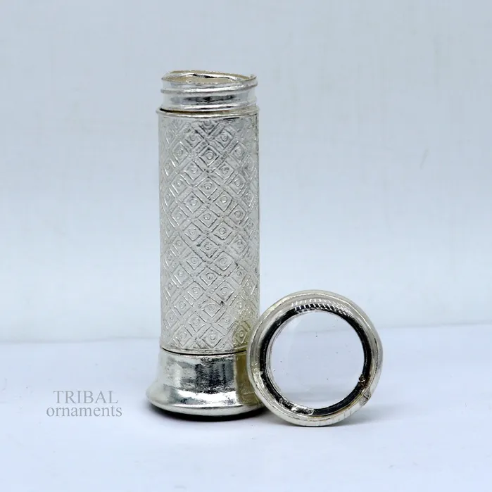 TRIBAL ORNAMENTS 925 Sterling silver handmade 2 sided Tobacco box storage box silver utensils silver box personal box mens accessories su650 Rings