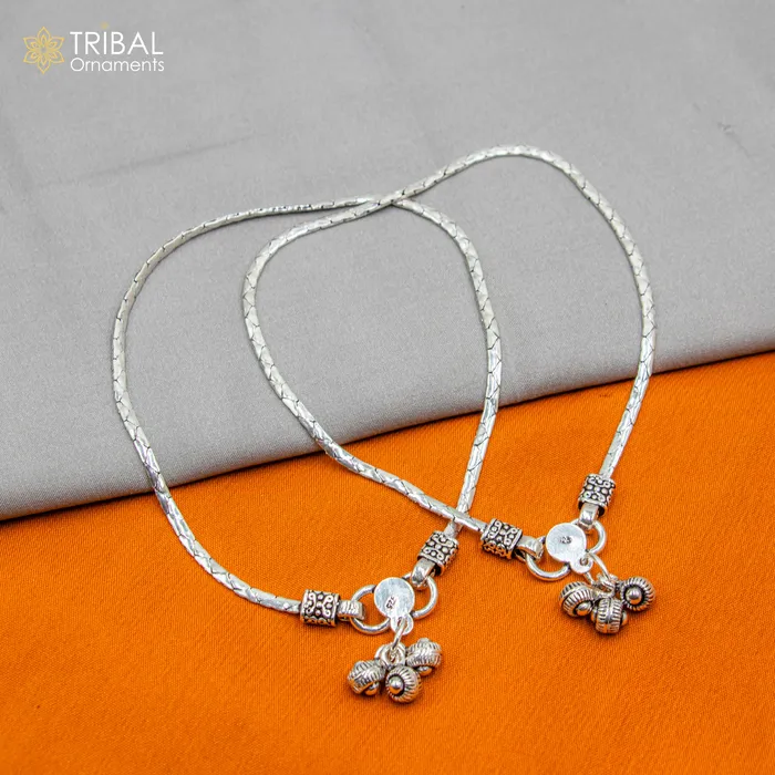 TRIBAL ORNAMENTS Bracelets 105 925 sterling silver handmade stylish chain anklets foot bracelet ankle bracelet belly dance jewelry ank714