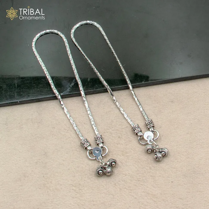 TRIBAL ORNAMENTS Bracelets 105 925 sterling silver handmade stylish chain anklets foot bracelet ankle bracelet belly dance jewelry ank714