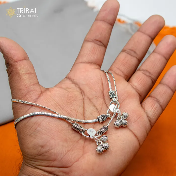 TRIBAL ORNAMENTS Bracelets 105 925 sterling silver handmade stylish chain anklets foot bracelet ankle bracelet belly dance jewelry ank714