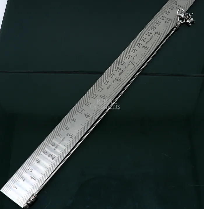 TRIBAL ORNAMENTS Bracelets 105 925 Sterling silver handmade wheat chain ankle bracelet vintage oxidized charm anklets tribal belly dance customized jewelry nank468