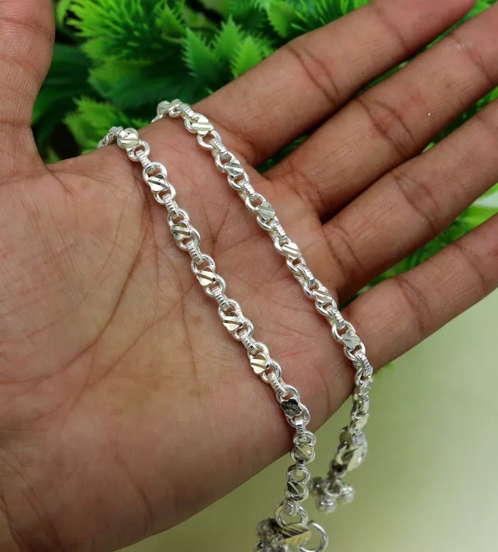 TRIBAL ORNAMENTS Bracelets 10 solid sterling silver handmade vintage design ankle bracelet excellent bride made tribal anklet jewelry pretty gifting to her nank273