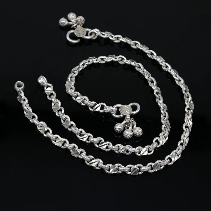 TRIBAL ORNAMENTS Bracelets 10 solid sterling silver handmade vintage design ankle bracelet excellent bride made tribal anklet jewelry pretty gifting to her nank273