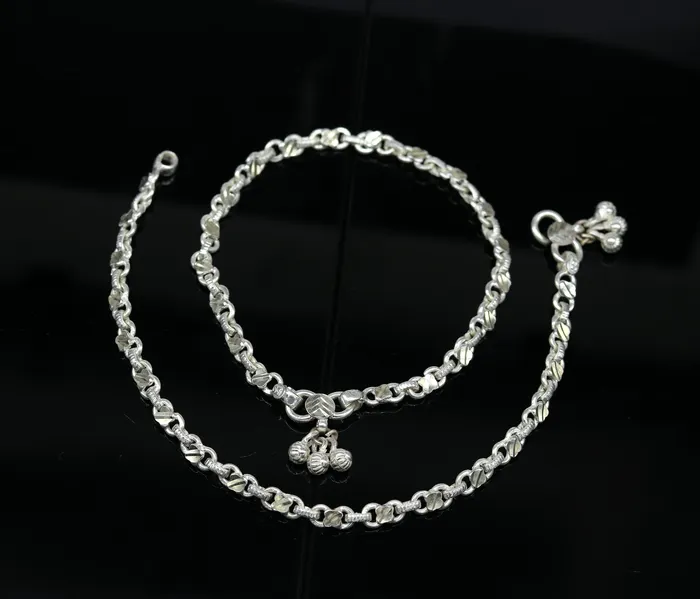 TRIBAL ORNAMENTS Bracelets 10 solid sterling silver handmade vintage design ankle bracelet excellent bride made tribal anklet jewelry pretty gifting to her nank273