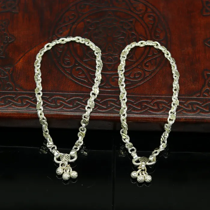 TRIBAL ORNAMENTS Bracelets 10 solid sterling silver handmade vintage design ankle bracelet excellent bride made tribal anklet jewelry pretty gifting to her nank273