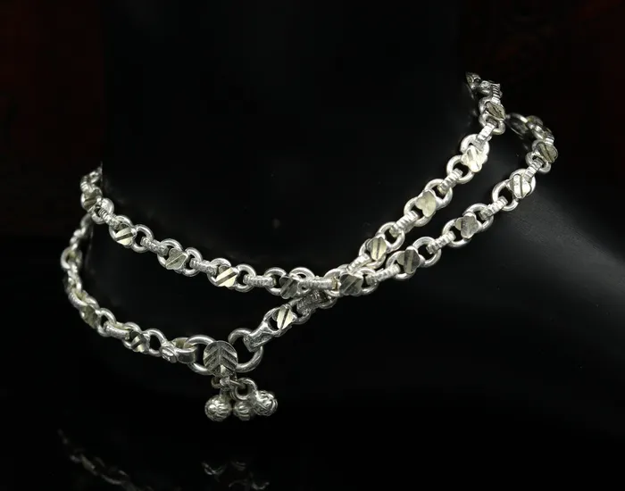 TRIBAL ORNAMENTS Bracelets 10 solid sterling silver handmade vintage design ankle bracelet excellent bride made tribal anklet jewelry pretty gifting to her nank273