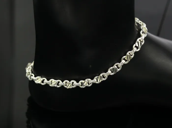 TRIBAL ORNAMENTS Bracelets 10 solid sterling silver handmade vintage design ankle bracelet excellent bride made tribal anklet jewelry pretty gifting to her nank273