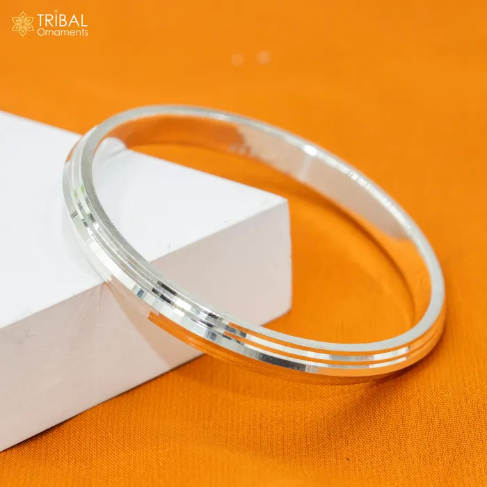 TRIBAL ORNAMENTS Bracelets 55 gm 925 sterling silver handmade Punjabi shikha bangle bracelet kada nsk897