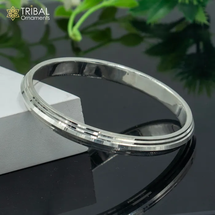 TRIBAL ORNAMENTS Bracelets 55 gm 925 sterling silver handmade Punjabi shikha bangle bracelet kada nsk897