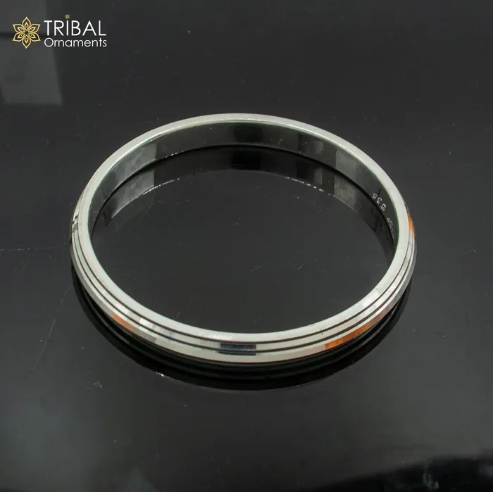 TRIBAL ORNAMENTS Bracelets 55 gm 925 sterling silver handmade Punjabi shikha bangle bracelet kada nsk897