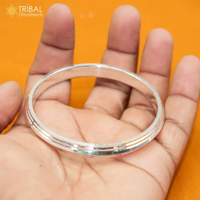 TRIBAL ORNAMENTS Bracelets 55 gm 925 sterling silver handmade Punjabi shikha bangle bracelet kada nsk897