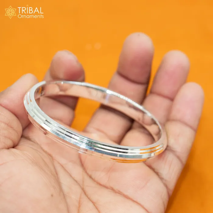TRIBAL ORNAMENTS Bracelets 55 gm 925 sterling silver handmade Punjabi shikha bangle bracelet kada nsk897