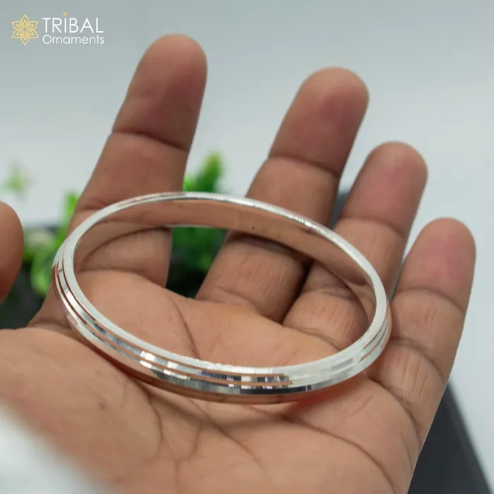 TRIBAL ORNAMENTS Bracelets 55 gm 925 sterling silver handmade Punjabi shikha bangle bracelet kada nsk897