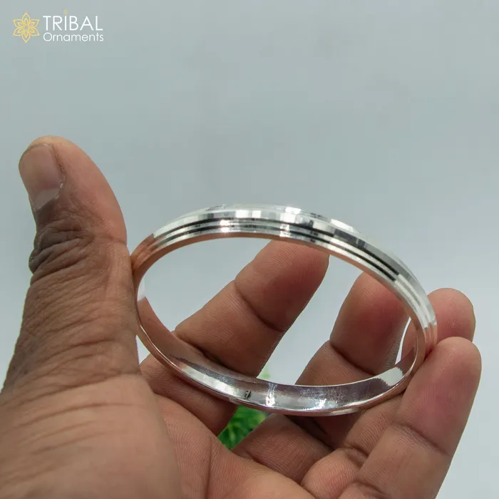 TRIBAL ORNAMENTS Bracelets 55 gm 925 sterling silver handmade Punjabi shikha bangle bracelet kada nsk897