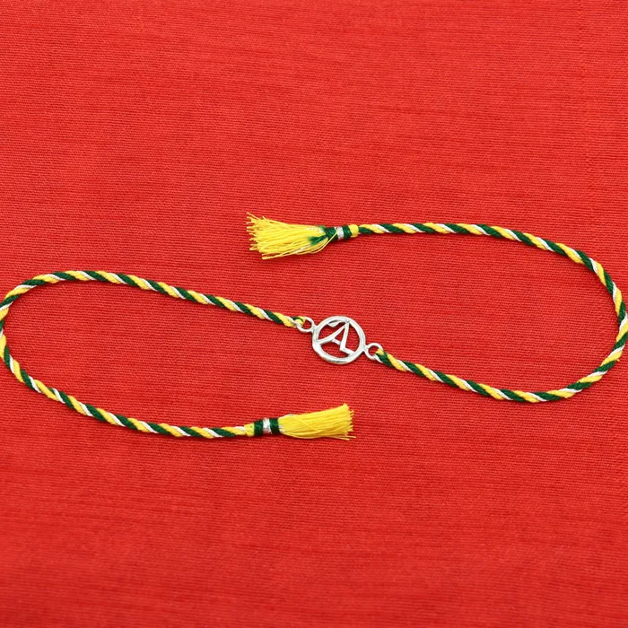 TRIBAL ORNAMENTS Bracelets 925 sterling silver handmade A letter design Rakhi Bracelet amazing stylish gift for Rakshabandhan rk37