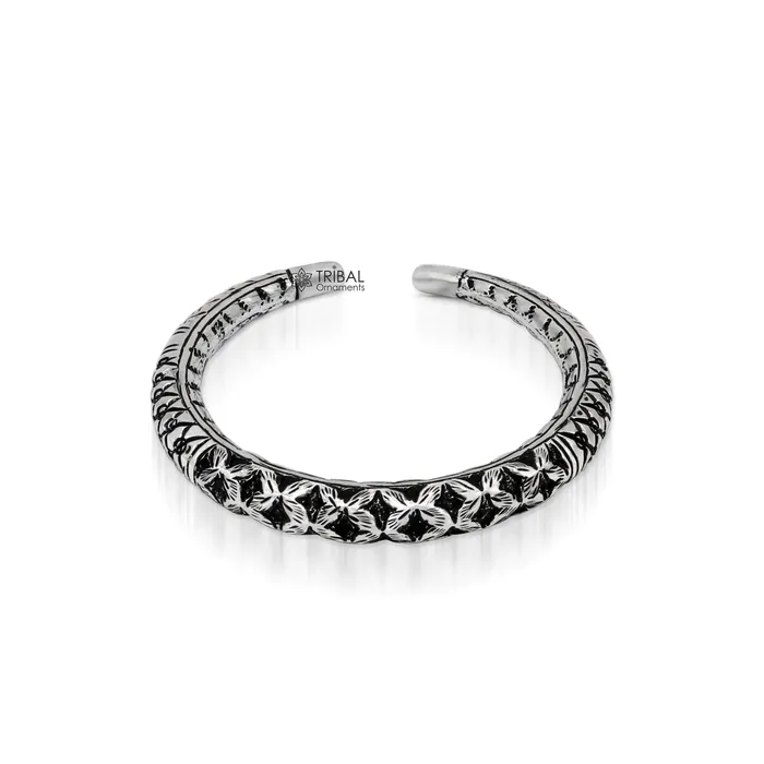 TRIBAL ORNAMENTS Bracelets 925 Sterling silver handmade chitai bangle bracelet kada tribal ethnic jewelry nsk826