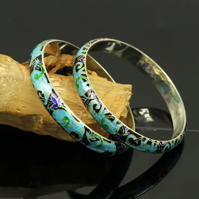 TRIBAL ORNAMENTS Bracelets 925 sterling silver handmade enamel elephant work bridesmaid bangle bracelet for girls womens personalized gifting tribal jewelry nba84