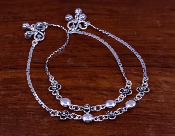TRIBAL ORNAMENTS Bracelets 925 sterling silver handmade fabulous 105 inches long charm anklets foot bracelet best gifting belly dance jewelry bridesmaids gift ank88 TRIBAL ORNAMENTS Bracelets 925 sterling silver handmade fabulous 105 inches long charm anklets foot bracelet best gifting belly dance jewelry bridesmaids gift ank88
