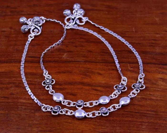TRIBAL ORNAMENTS Bracelets 925 sterling silver handmade fabulous 105 inches long charm anklets foot bracelet best gifting belly dance jewelry bridesmaids gift ank88 TRIBAL ORNAMENTS Bracelets 925 sterling silver handmade fabulous 105 inches long charm anklets foot bracelet best gifting belly dance jewelry bridesmaids gift ank88