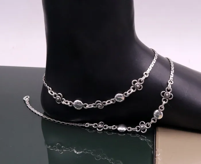 TRIBAL ORNAMENTS Bracelets 925 sterling silver handmade fabulous 105 inches long charm anklets foot bracelet best gifting belly dance jewelry bridesmaids gift ank88 TRIBAL ORNAMENTS Bracelets 925 sterling silver handmade fabulous 105 inches long charm anklets foot bracelet best gifting belly dance jewelry bridesmaids gift ank88