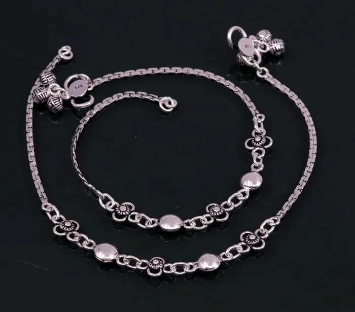 TRIBAL ORNAMENTS Bracelets 925 sterling silver handmade fabulous 105 inches long charm anklets foot bracelet best gifting belly dance jewelry bridesmaids gift ank88 TRIBAL ORNAMENTS Bracelets 925 sterling silver handmade fabulous 105 inches long charm anklets foot bracelet best gifting belly dance jewelry bridesmaids gift ank88